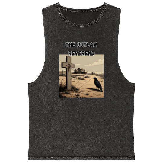 The Outlaw Reverend, Crow And Cross Mineral Wash Tank Tops