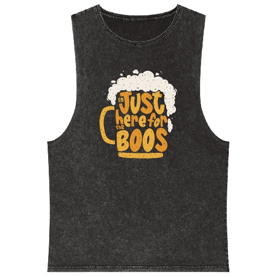 Im just Here For The Boos Ghost Funny Men Women Mineral Wash Tank Tops