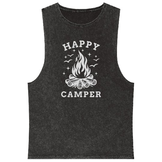 Happy Camper - Camping Mineral Wash Tank Tops