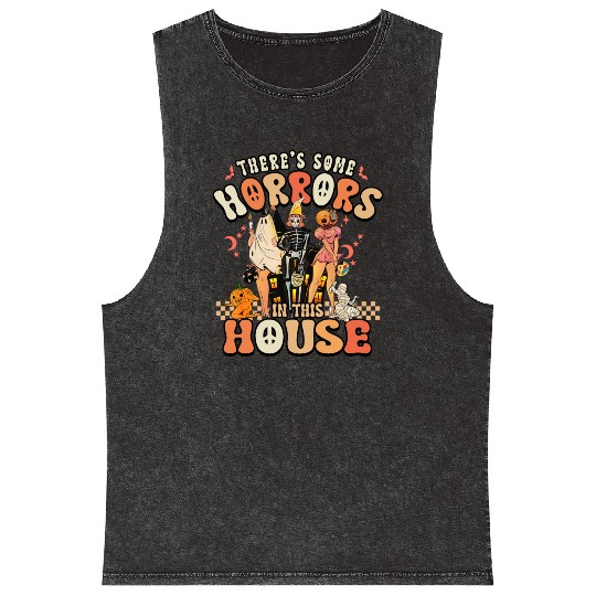 Halloween There's some horrors in this house Mineral Wash Tank Tops