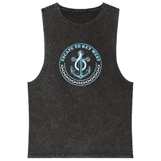 Florida ESCAPE TO KEY-WEST Sailing Outfit Mineral Wash Tank Tops