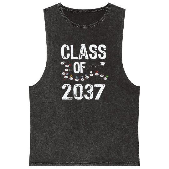 Funny Class of 2037 Grow With Me Back To School Mineral Wash Tank Tops