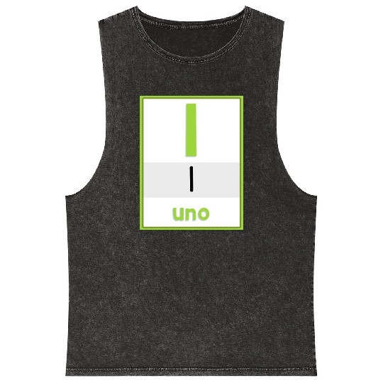 Spanish numbers Uno Mineral Wash Tank Tops