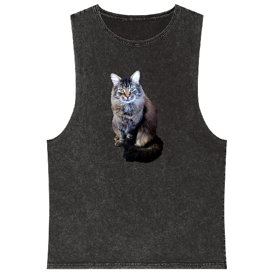 Indie the Cute Cat Mineral Wash Tank Tops