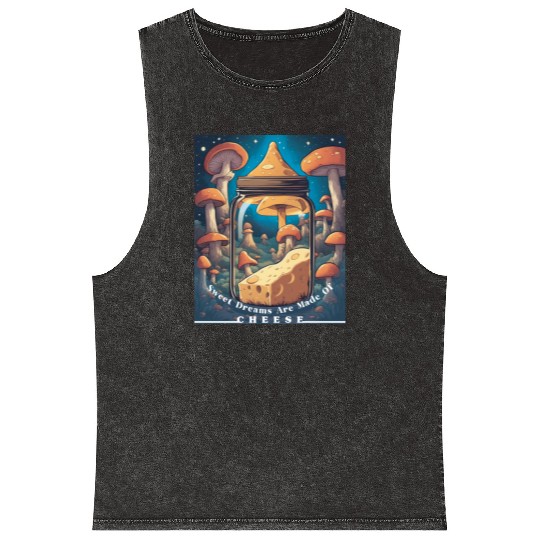 Sweet dreams are made of cheese Mineral Wash Tank Tops