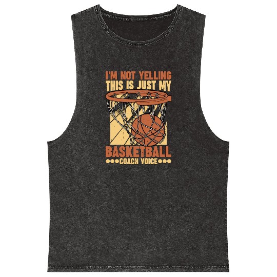 This Is Just My Basketball Coach Voice 1 Mineral Wash Tank Tops