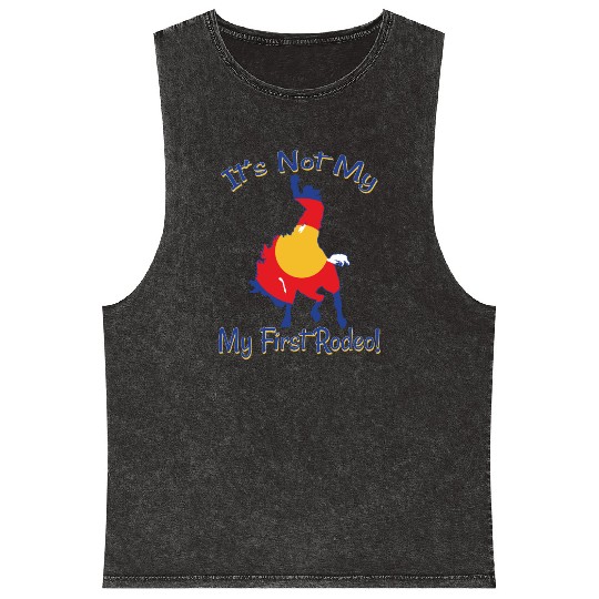 It's Not My First Rodeo Horse Mineral Wash Tank Tops