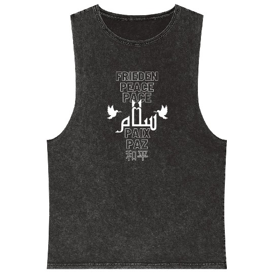 salam peace Peaceful Living Mineral Wash Tank Tops