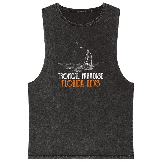 West Keys TROPICAL PARADISE FLORIDA KEYS Mineral Wash Tank Tops