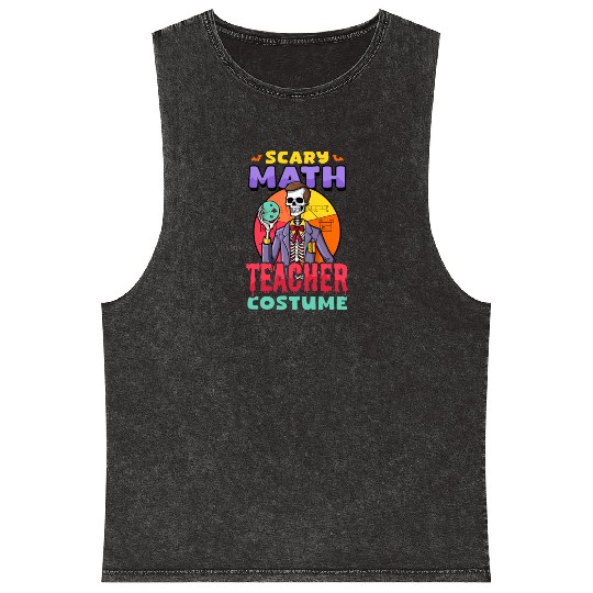 Halloween Math Teacher Scary Math Teacher Costume Mineral Wash Tank Tops