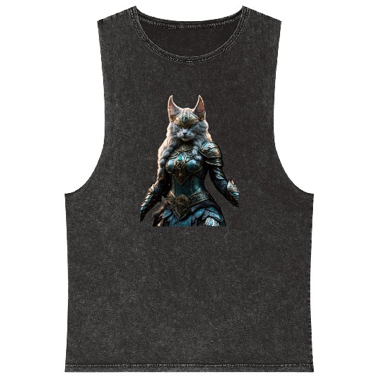 Valkyrie cat (Viking cat) Valhalla calling Mineral Wash Tank Tops