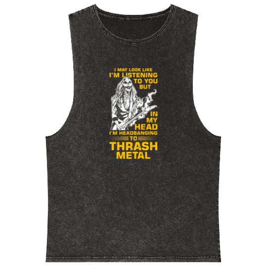 Metalhead Art for Trash Metal Fan Mineral Wash Tank Tops