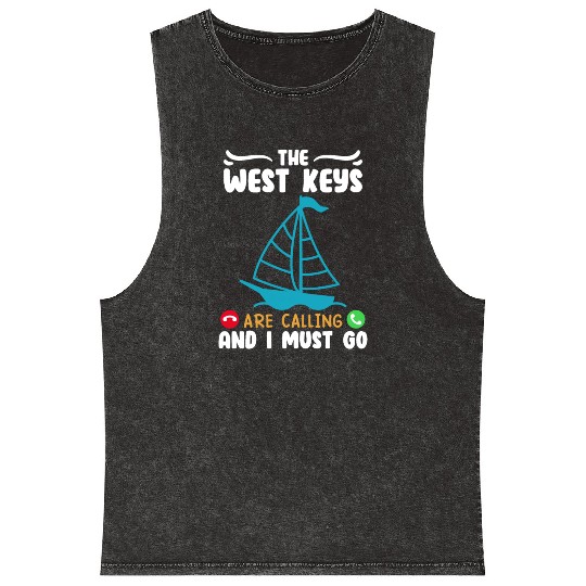 Key-West THE WEST KEYS ARE CALLING AND I MUST GO Mineral Wash Tank Tops