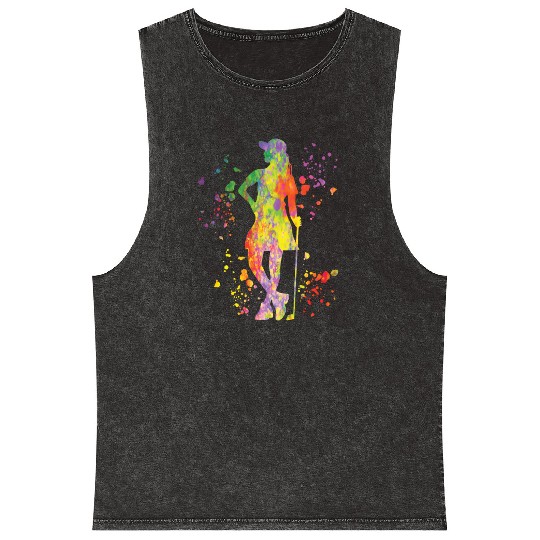 Golfer Colorsplash Kids Miniature Golf Mineral Wash Tank Tops