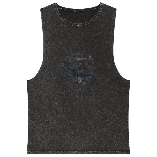 Modern Lotus with Brushstroke Effect Mineral Wash Tank Tops