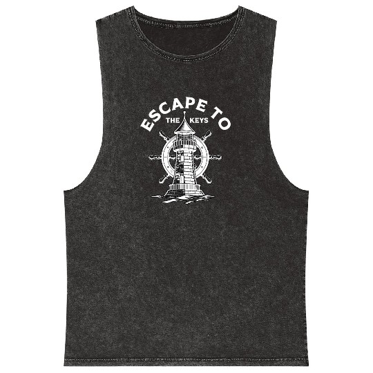 Florida ESCAPE TO KEY-WEST Sailing Outfit Mineral Wash Tank Tops