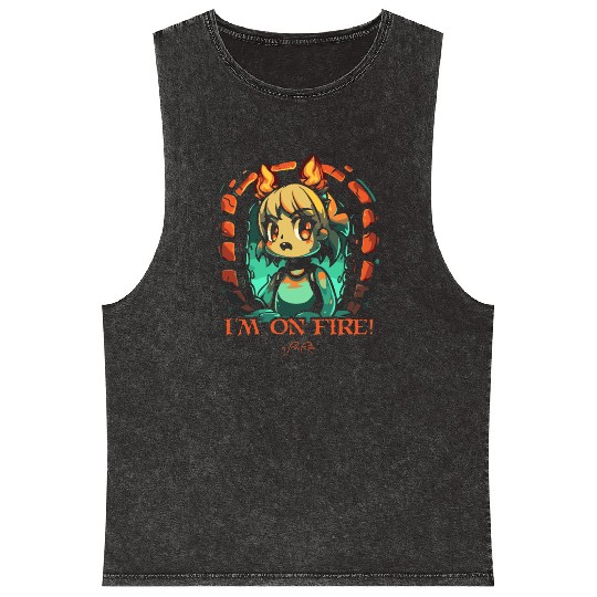 I Am on Fire in the Dungeon Mineral Wash Tank Tops