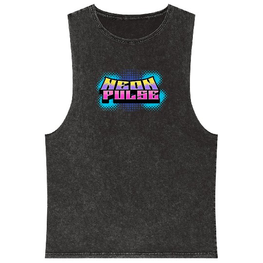 Neon Pulse - Vibrant Y2K Streetwear Vibes Mineral Wash Tank Tops