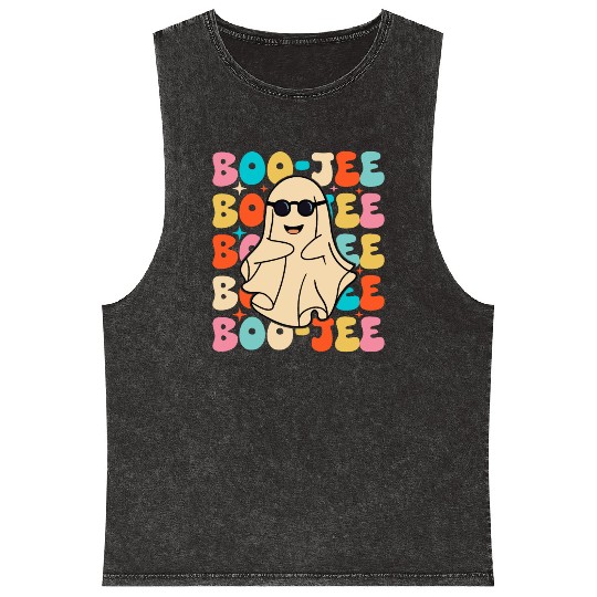 Funny Halloween Boo-jee Mineral Wash Tank Tops