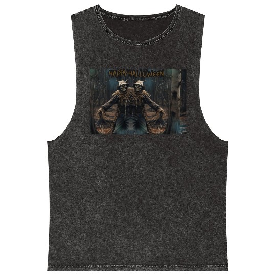 Halloween Scarecrow HOLLYDAY Mineral Wash Tank Tops