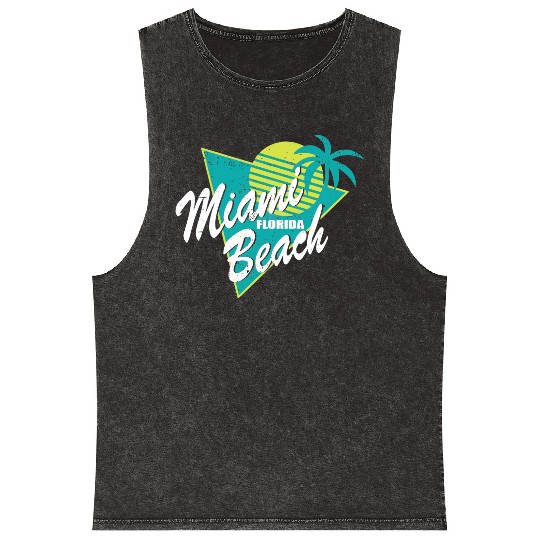 Miami Florida Beach Mineral Wash Tank Tops