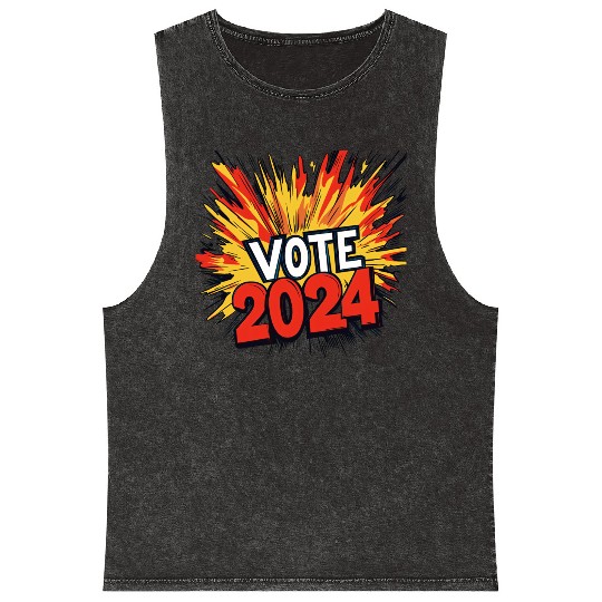 Vote 2024 Election Mineral Wash Tank Tops 0011