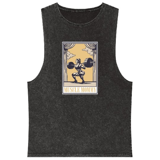 Tarot Cards Muscle Mommy for Strength & Mineral Wash Tank Tops