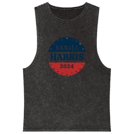 Kamala Harris 2024: A Star-Spangled Campaign Mineral Wash Tank Tops