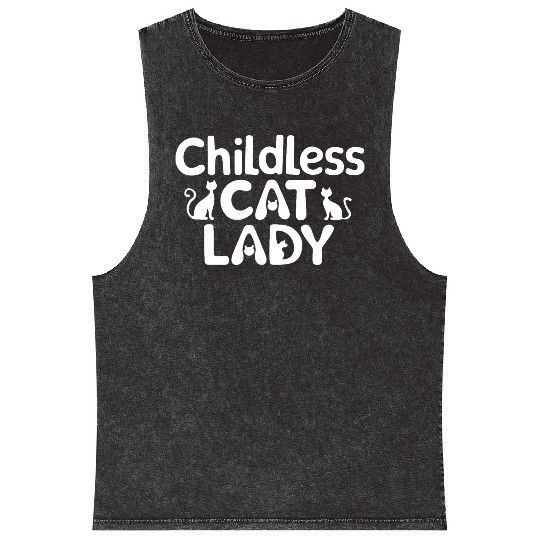 Childless Cat lady Kamala Harris Mineral Wash Tank Tops