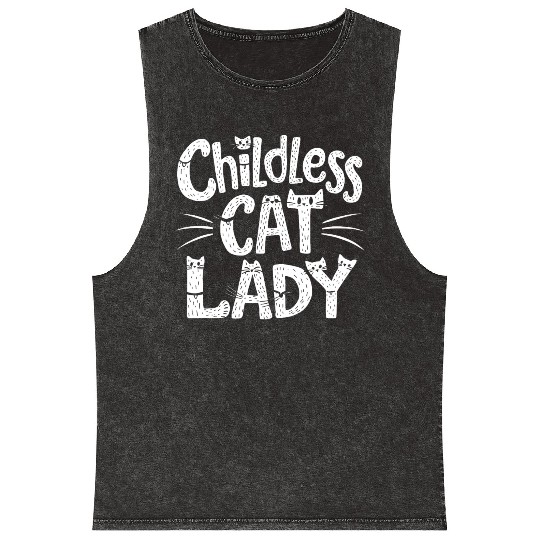 Childless Cat lady Kamala Harris Mineral Wash Tank Tops