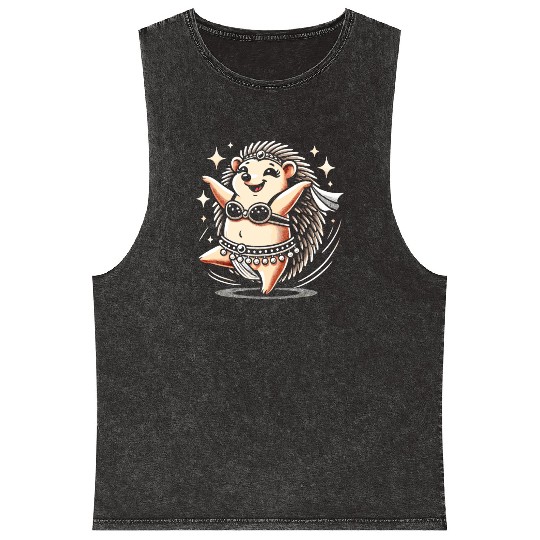 Tribal Fusion Rhythmic Dance Art For Belly Dance Mineral Wash Tank Tops