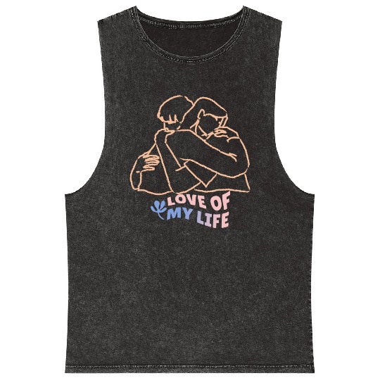 couple, love you art, love you urban, love you gra Mineral Wash Tank Tops