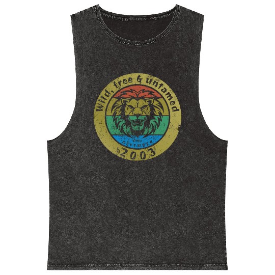 21st birthday Wild, free & untamed since 11/2003 Mineral Wash Tank Tops