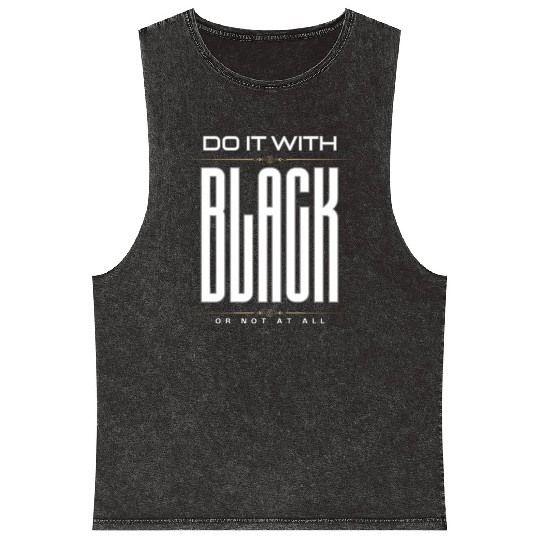 BLACK Letter Print And Gradient Color Crew Neck Mineral Wash Tank Tops