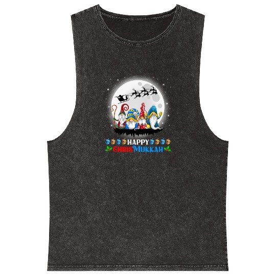 Happy Chrismukkah Gnomes Christmas Hanukkah Mineral Wash Tank Tops
