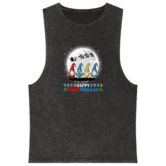 Happy Chrismukkah Gnomes Christmas Hanukkah Mineral Wash Tank Tops