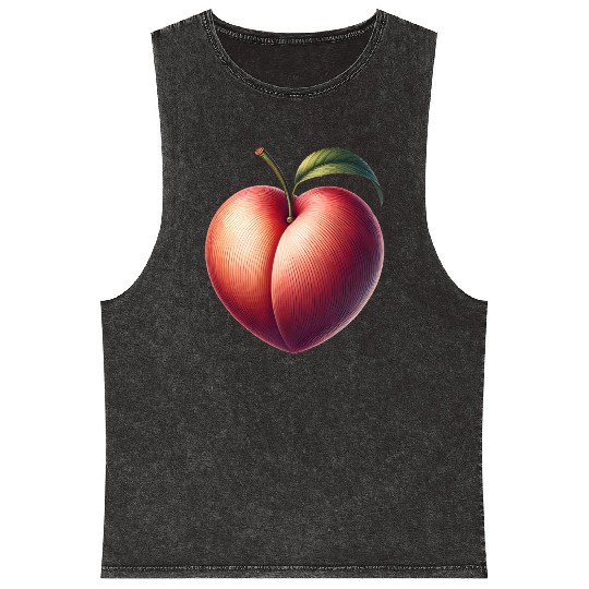 Peach in heart shape: beauty of fruit Mineral Wash Tank Tops