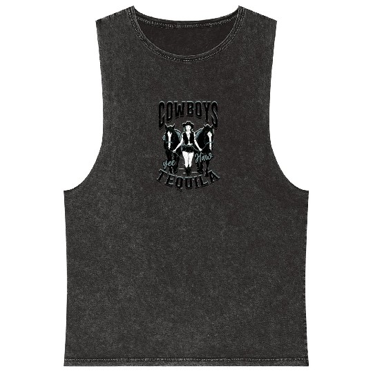 Cowboys and Tequila - Cowgirl Mineral Wash Tank Tops