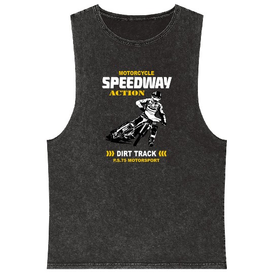 Motorcycle Speedway Racing Mineral Wash Tank Tops