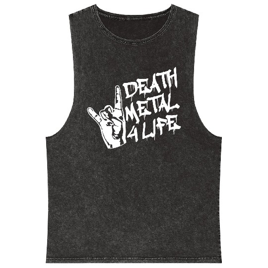 Heavy death metal 4 life hand gesture graffiti fun Mineral Wash Tank Tops