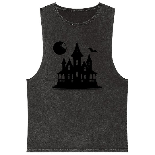Full Moon Halloween Midnight Children's Haunted Mineral Wash Tank Tops