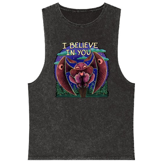The Mothman Cryptid believe in you cute creature Mineral Wash Tank Tops