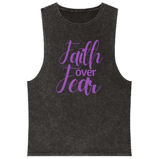 Faith Over Fear Mineral Wash Tank Tops