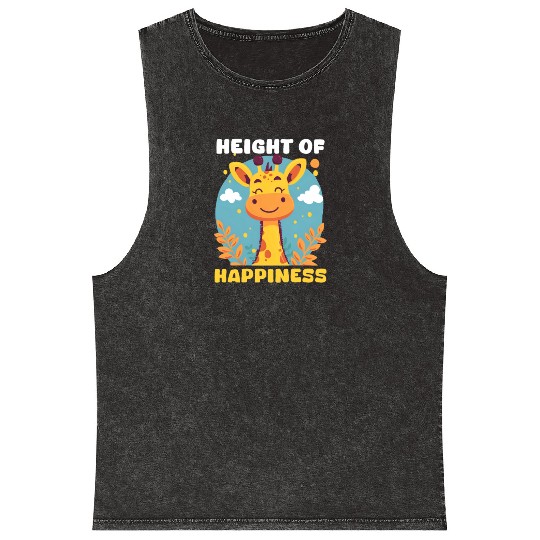 Giraffe Height Of Happiness Mineral Wash Tank Tops