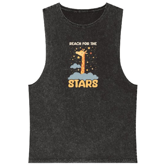 Giraffe Reach For The Stars Mineral Wash Tank Tops