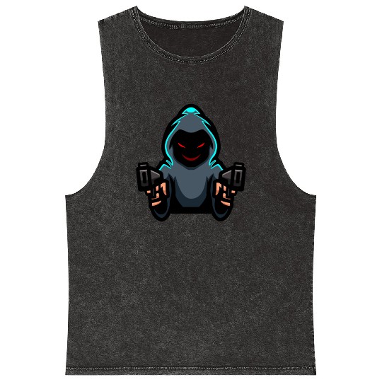 Ghost Gamer Mineral Wash Tank Tops