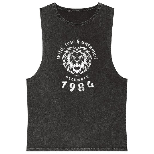 40th birthday Wild, free & untamed since 12/1984 Mineral Wash Tank Tops