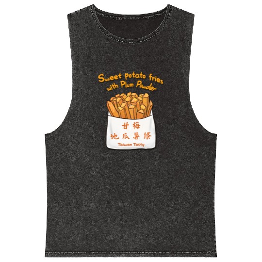 Taiwan food_ Sweet potato fries with Plum Powder Mineral Wash Tank Tops