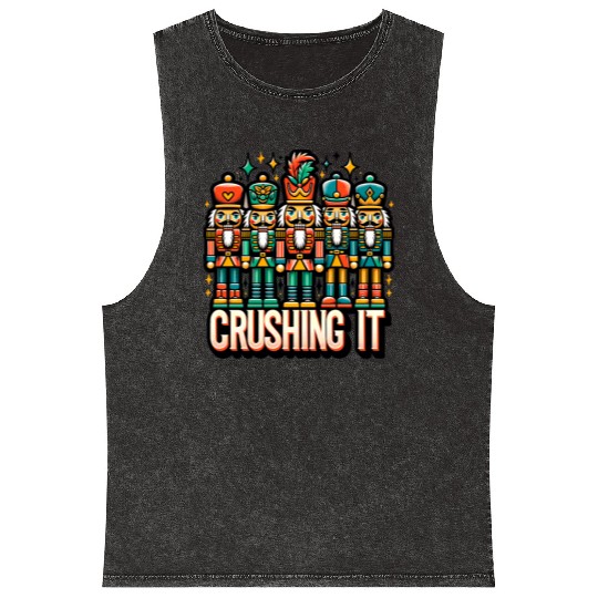 Crushin It: Nutcracker Christmas Apparel for Mineral Wash Tank Tops