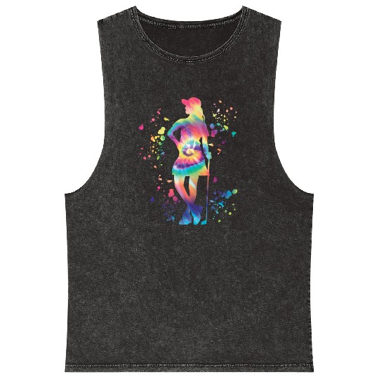 Golfer Colorsplash Kids Miniature Golf Mineral Wash Tank Tops